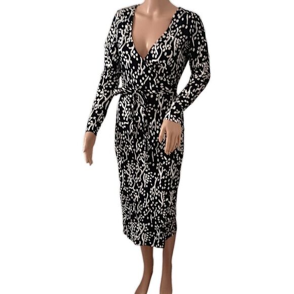 Diane Von Furstenberg Target Wrap Dress S Sea Spots Midi Corpcore Office Siren - Picture 5 of 16